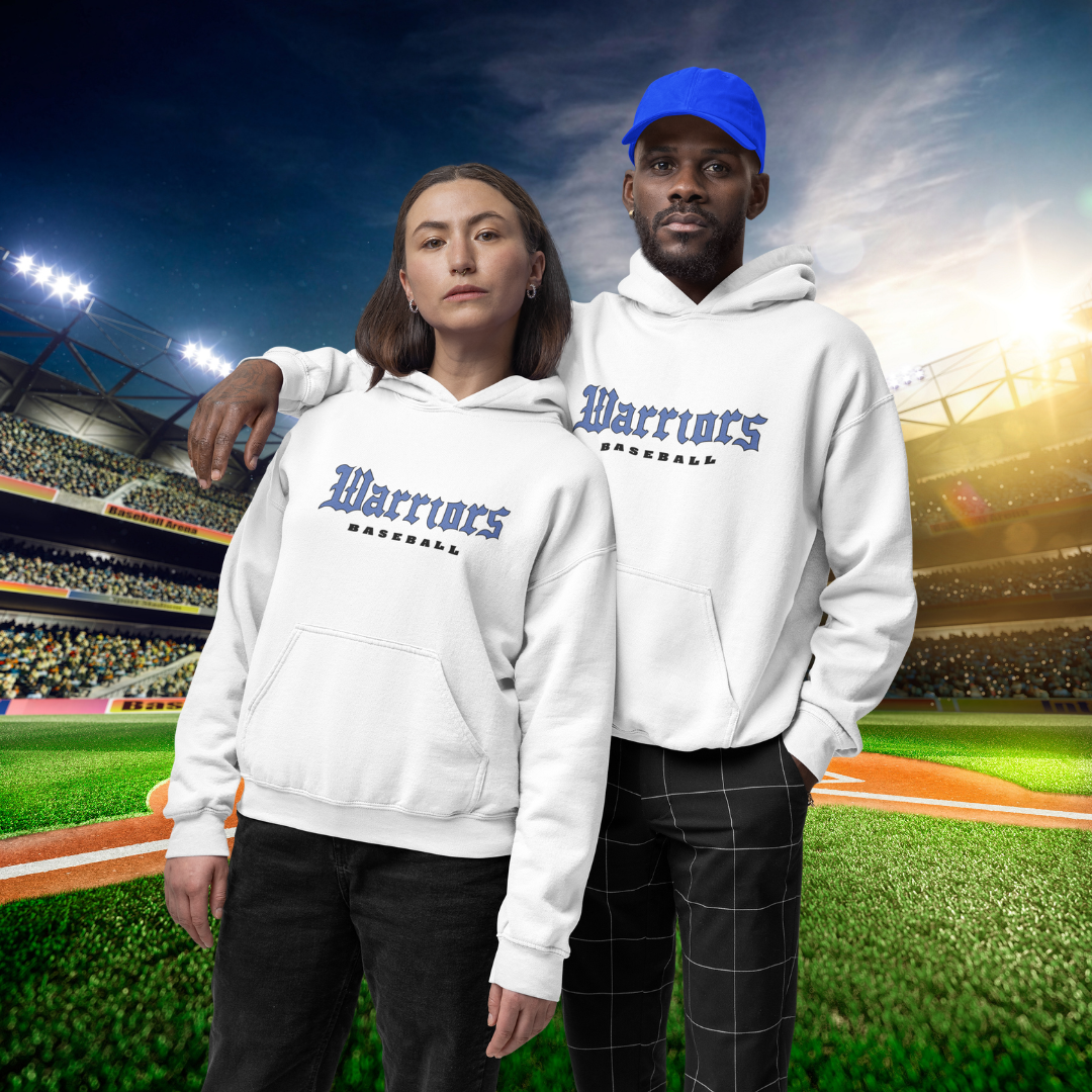 Warriors Baseball White Hoodie